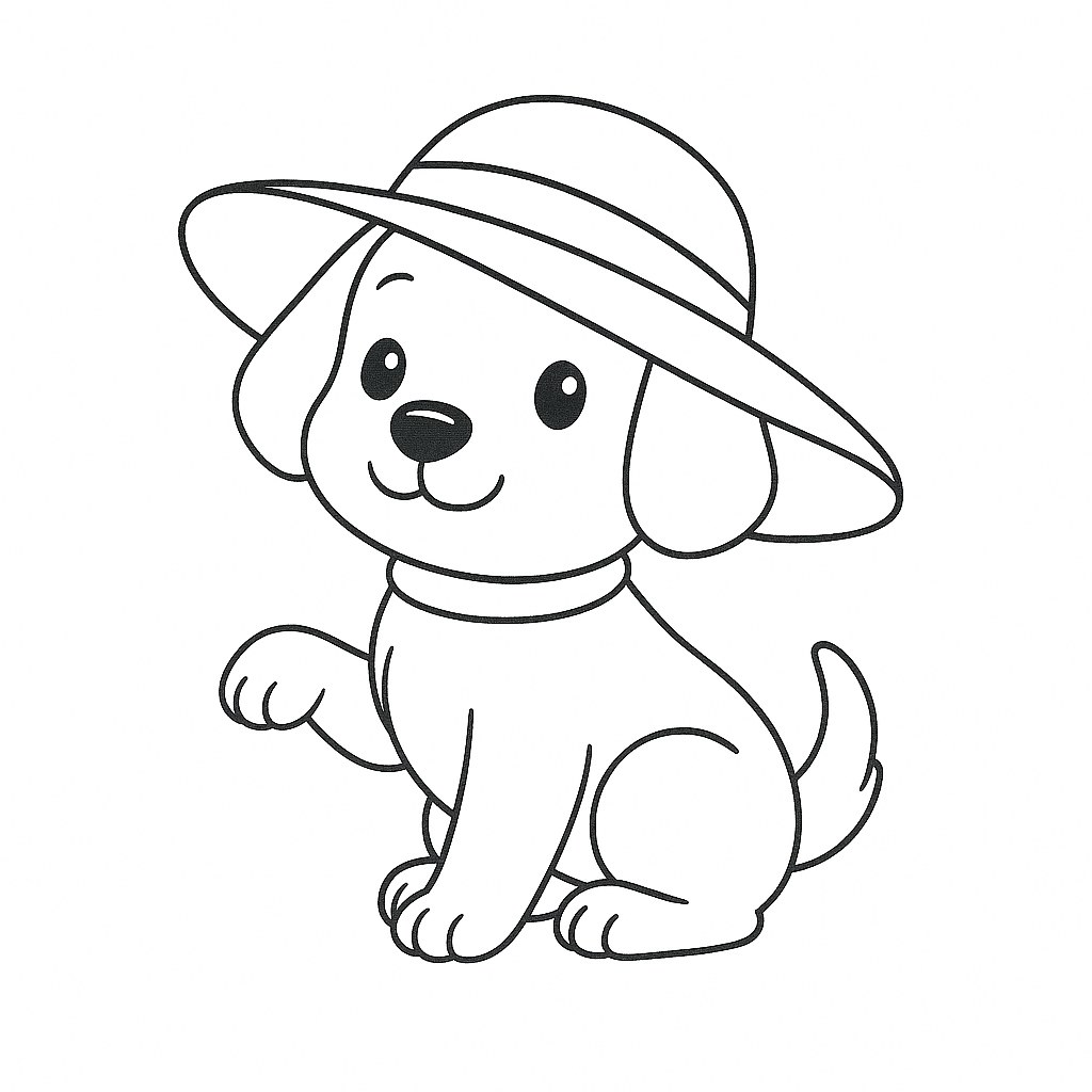 Cún đội nón vành