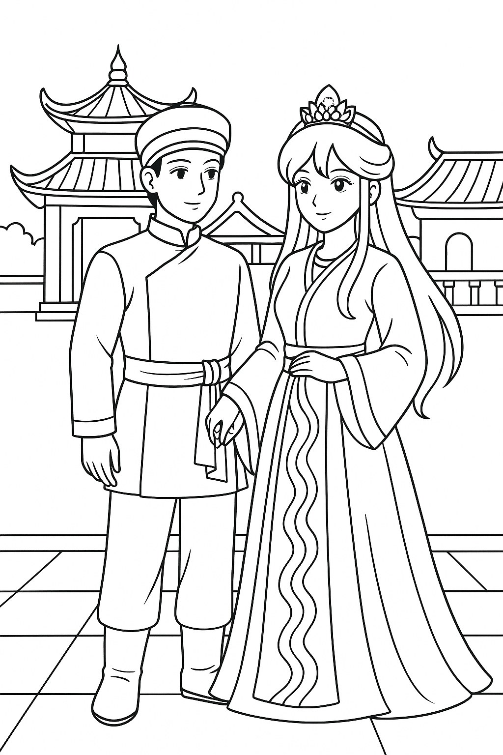 Tranh tô màu hoàng tử công chúa cho bé đẹp nhất 2025