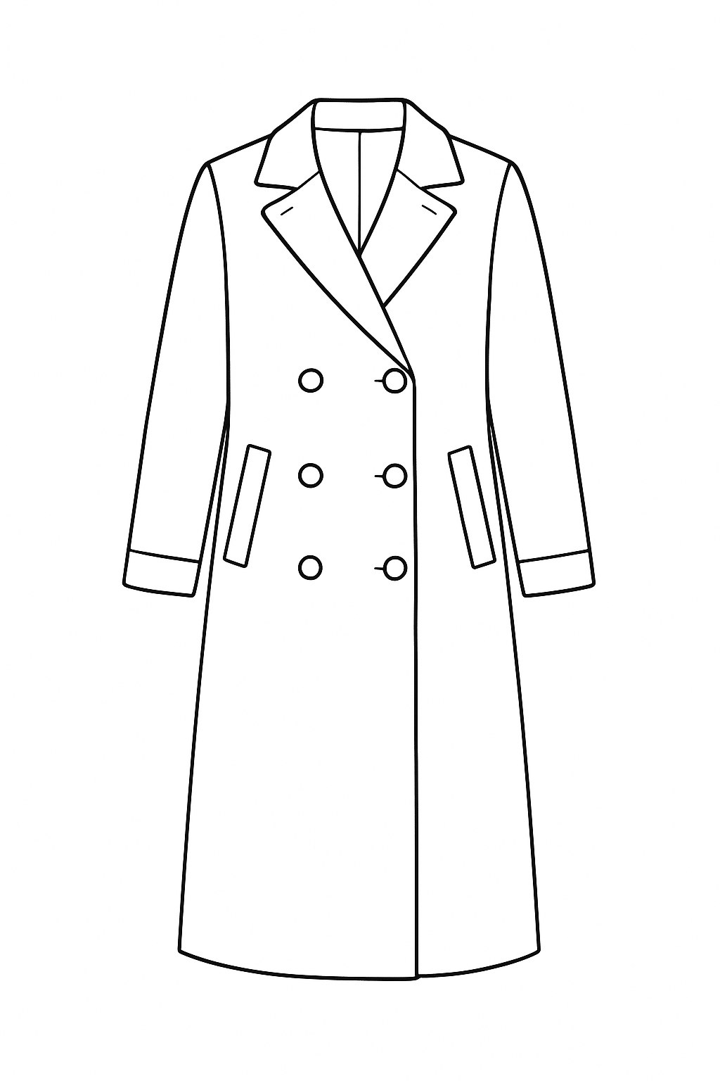 Măng tô hai hàng cúc cổ điển