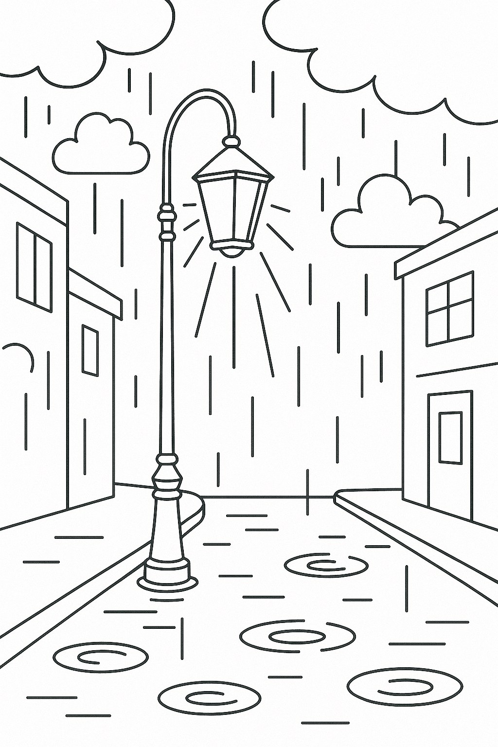 Tranh tô màu mây mưa cho bé sáng tạo 2025