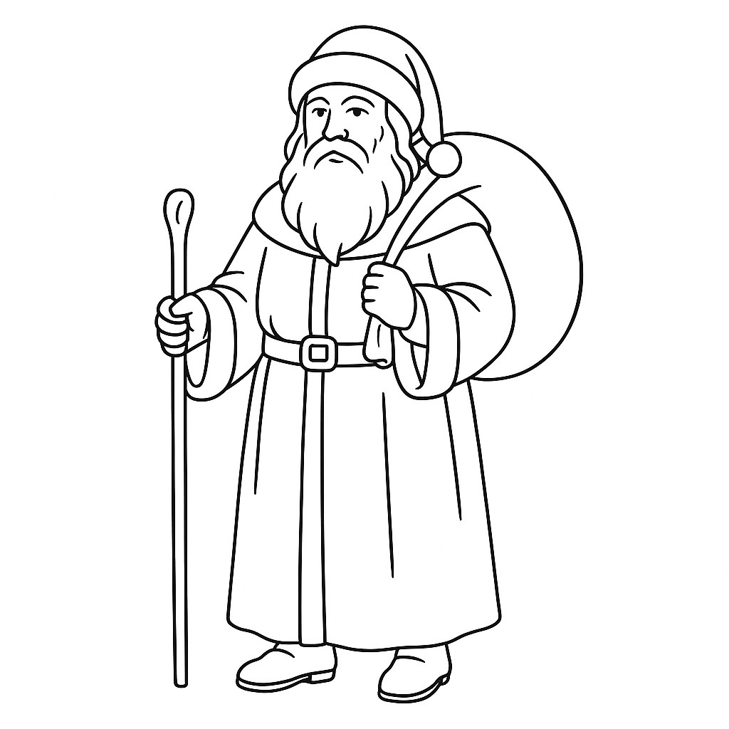Tranh tô màu ông già tuyết cho bé đẹp nhất 2025
