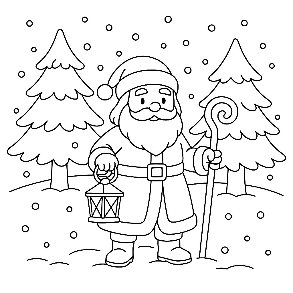 Ông già tuyết trong rừng tuyết