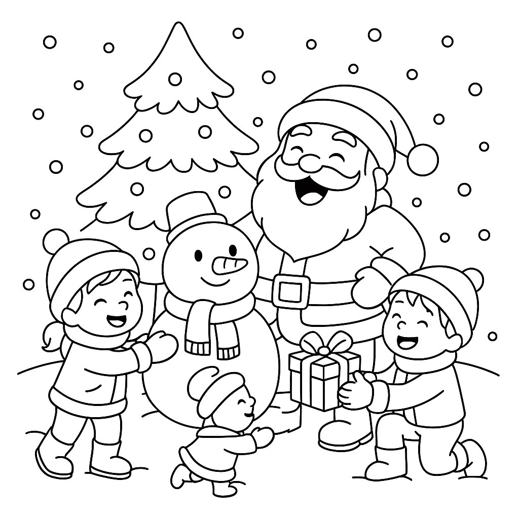 Ông già tuyết vui nhộn cùng trẻ em