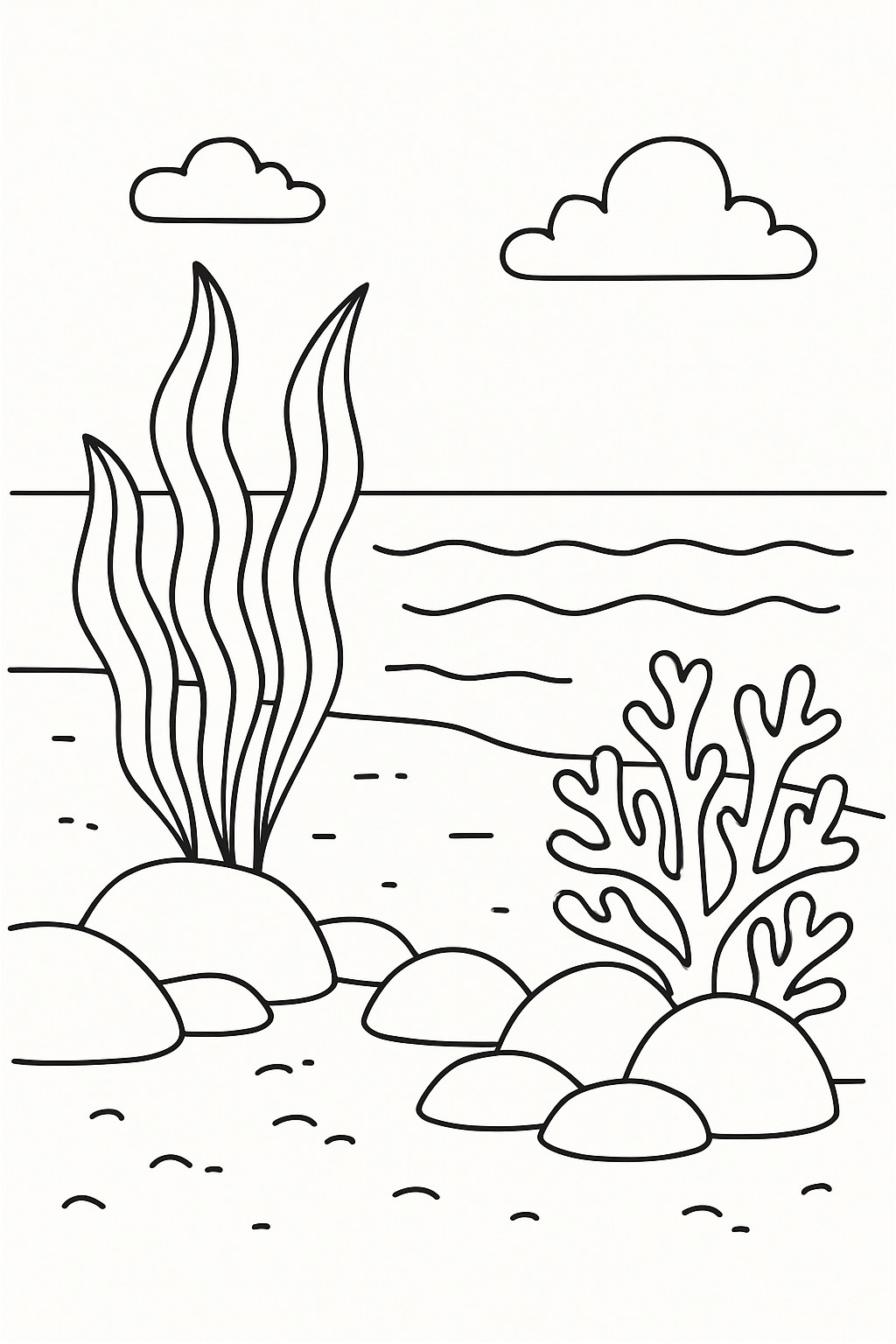 Tranh tô màu rong biển cho bé sáng tạo 2025