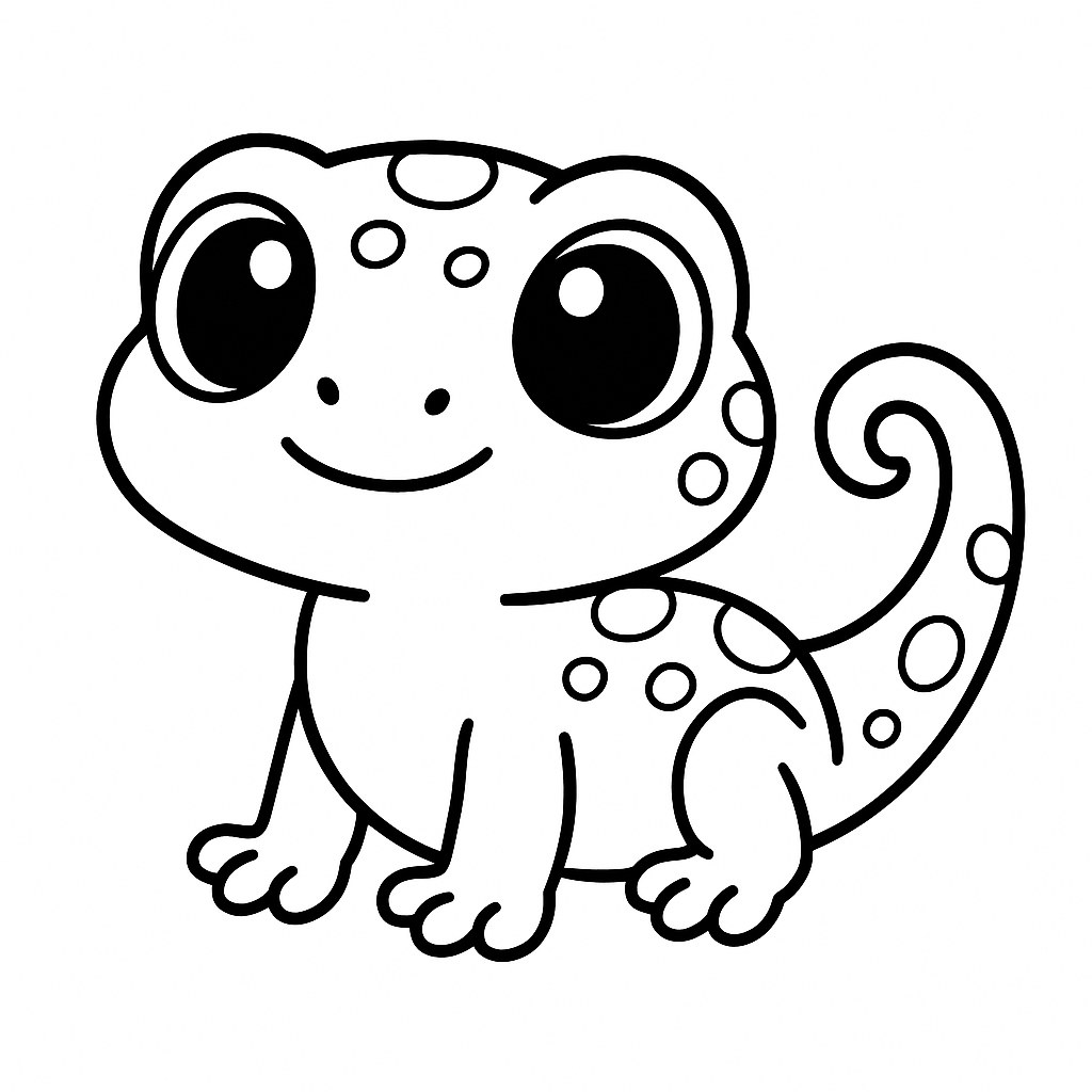 Tắc kè hoạt hình dễ thương