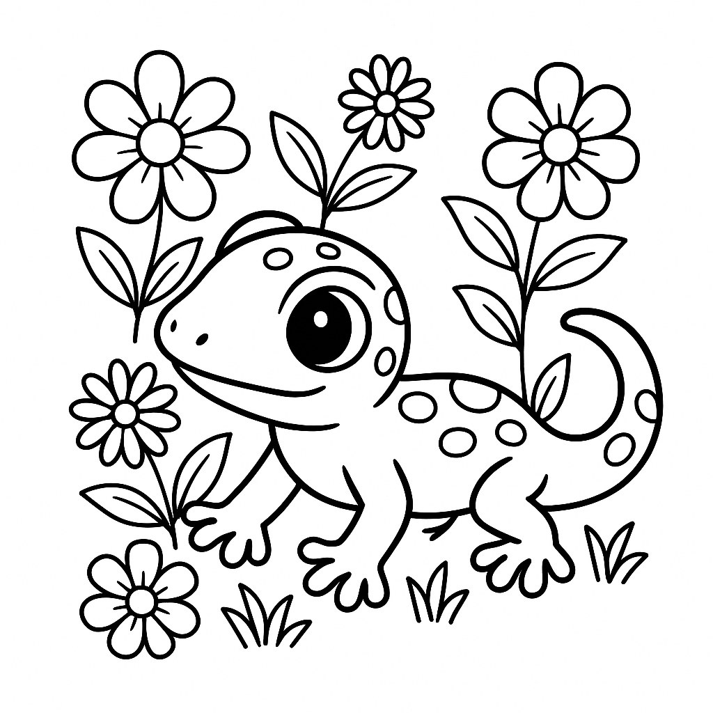 Tranh tô màu tắc kè cho bé sáng tạo vui học 2025