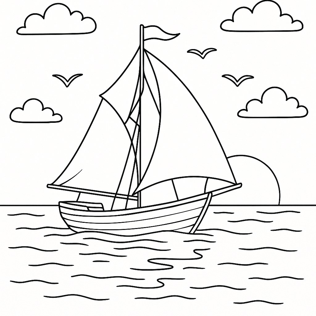 Thuyền buồm trong hoàng hôn