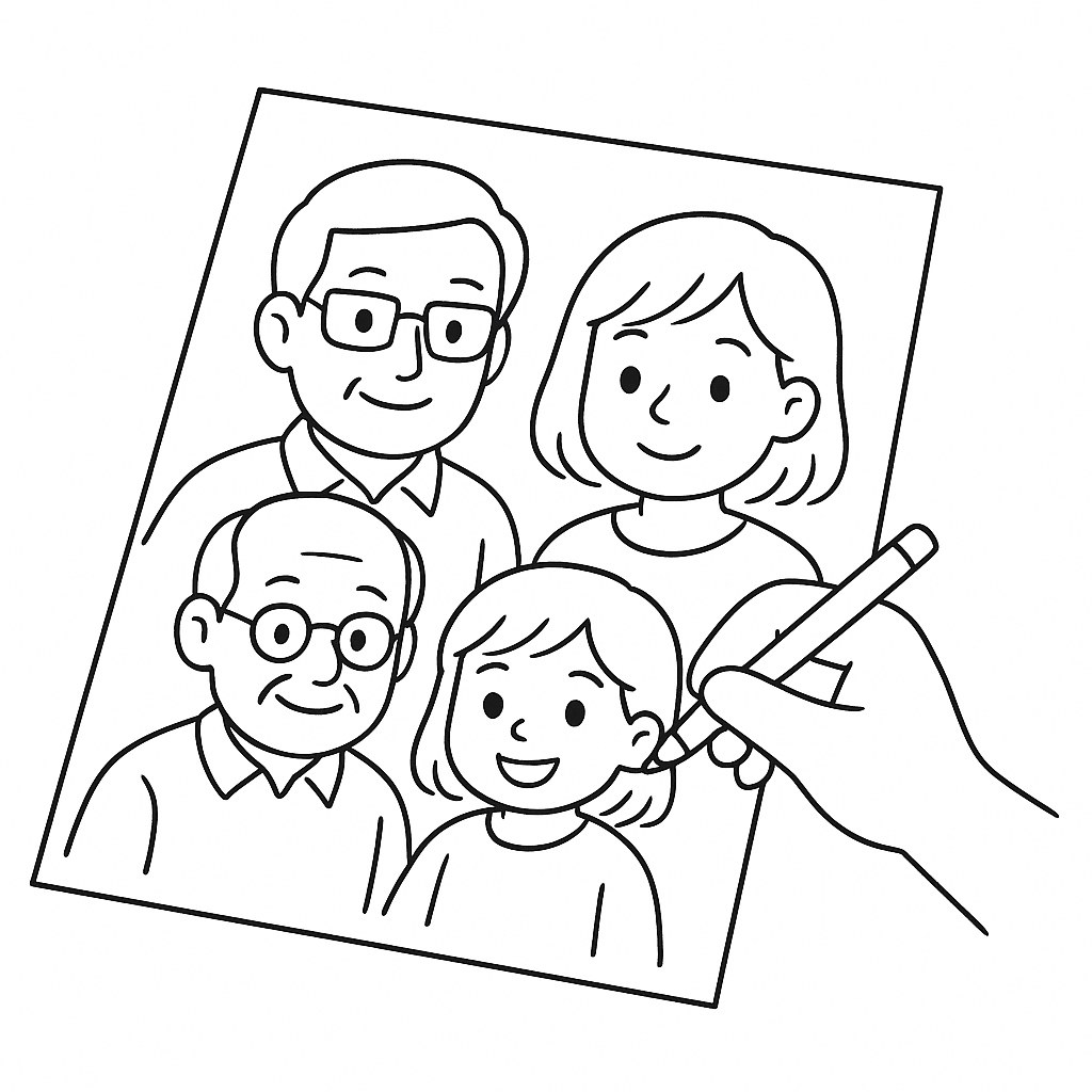 Tô màu chủ đề gia đình