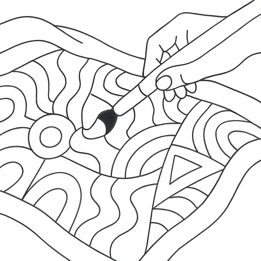 Tô màu vải phong cách trừu tượng