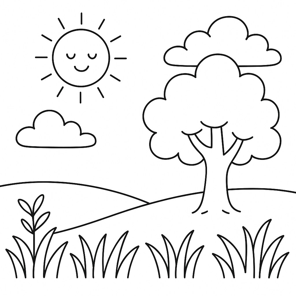 Tranh tô màu thiên nhiên