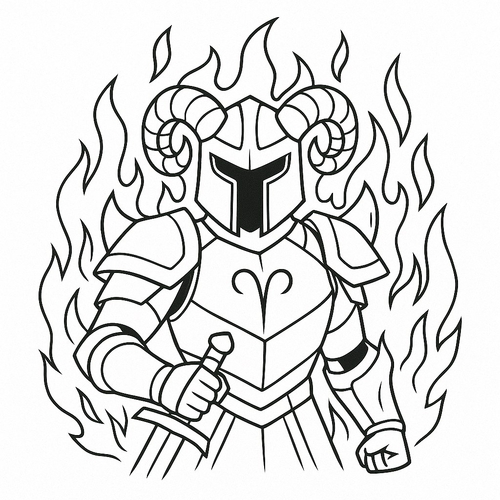 Tranh tô màu cung Bạch Dương cho bé sáng tạo 2025