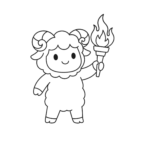 Tranh tô màu cung Bạch Dương cho bé sáng tạo 2025