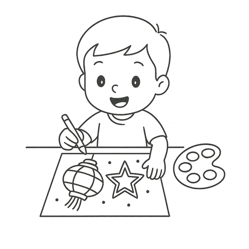 Bé Bún tập tô màu dễ thương cho bé sáng tạo 2025