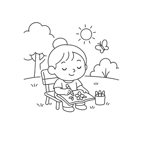 Bé Bún tập tô màu dễ thương cho bé sáng tạo 2025