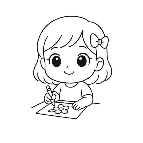 Bé Bún tập tô màu dễ thương cho bé sáng tạo 2025