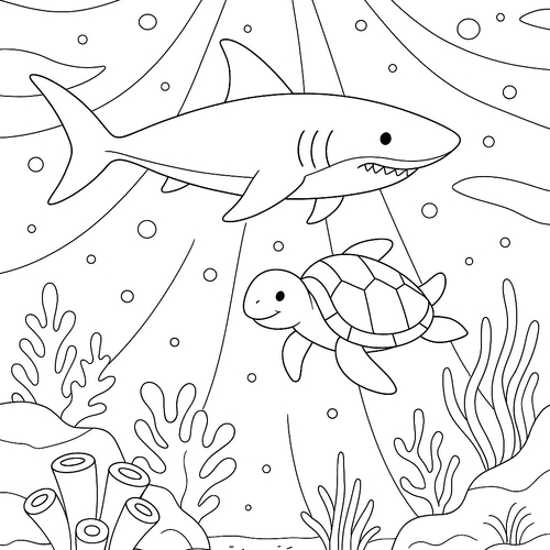 Tranh tô màu bể cá cho bé 2025 – Hình tô màu đẹp dễ tải