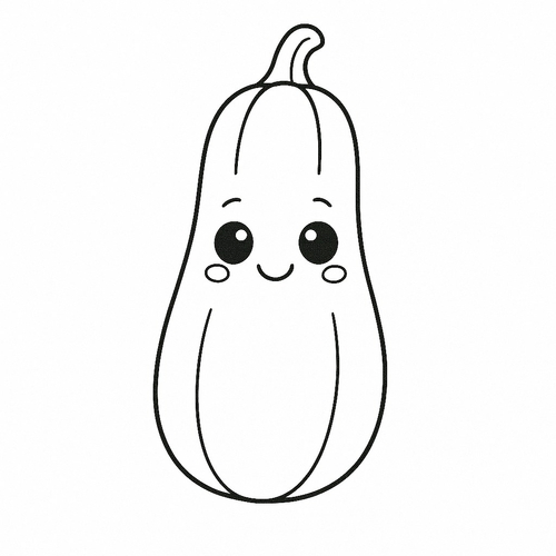 Tranh tô màu quả bí xanh cho bé đẹp nhất 2025