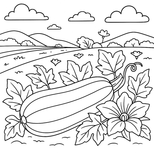 Tranh tô màu quả bí xanh cho bé đẹp nhất 2025