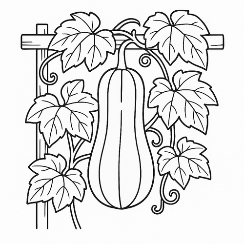 Tranh tô màu quả bí xanh cho bé đẹp nhất 2025