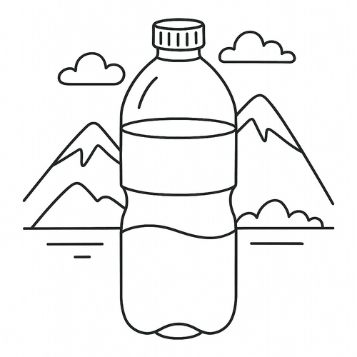 Tranh tô màu chai nước cho bé sáng tạo vui học 2025