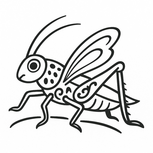 Tranh tô màu con châu chấu cho bé sáng tạo 2025