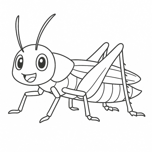 Tranh tô màu con châu chấu cho bé sáng tạo 2025