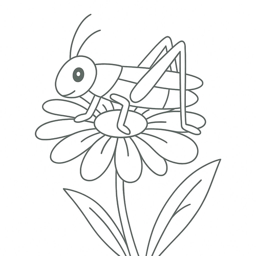 Tranh tô màu con châu chấu cho bé sáng tạo 2025