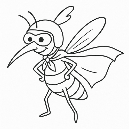 Tranh tô màu con muỗi cho bé 2025 dễ thương, tải PDF