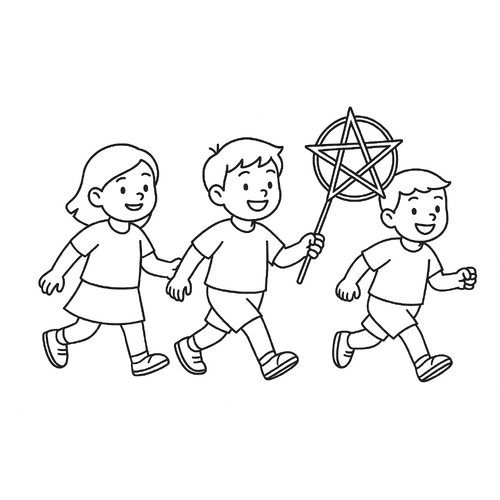 Tranh tô màu chiếc đèn ông sao cho bé sáng tạo 2025