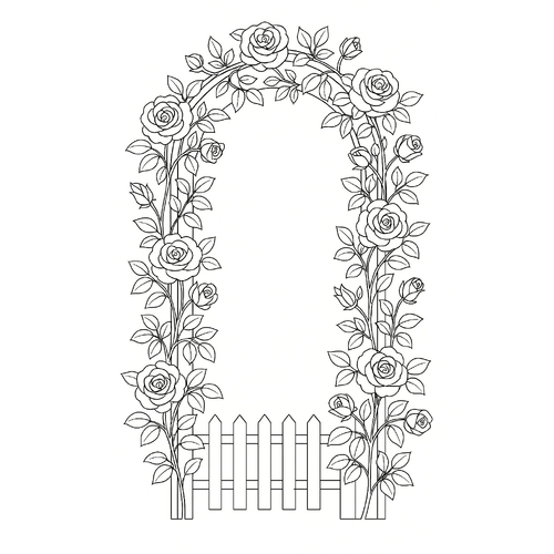 Tranh tô màu vườn hoa hồng cho bé sáng tạo 2025