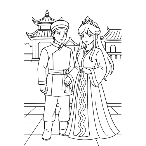 Tranh tô màu hoàng tử công chúa cho bé đẹp nhất 2025