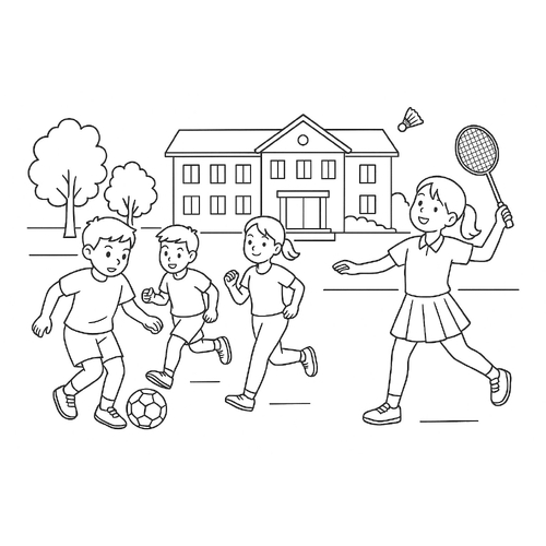 Tranh tô màu trường em cho bé sáng tạo 2025