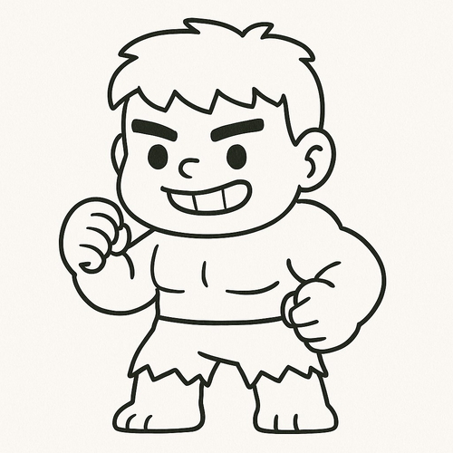 Hulk tranh tô màu người khổng lồ xanh cực ngầu cho bé 2025