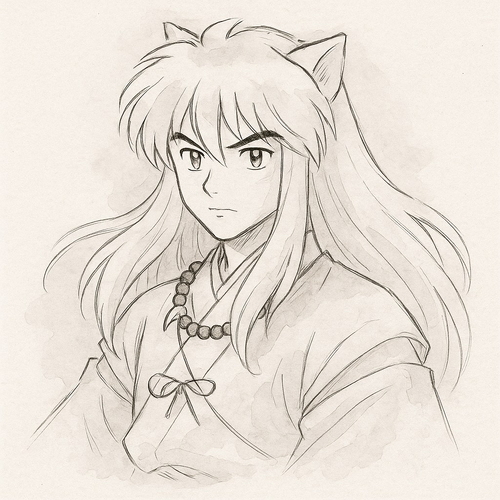 Tranh tô màu Inuyasha cho bé sáng tạo 2025