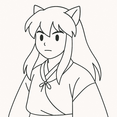 Tranh tô màu Inuyasha cho bé sáng tạo 2025