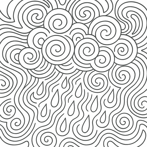 Tranh tô màu mây mưa cho bé sáng tạo 2025