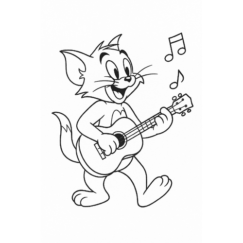 Tranh tô màu mèo Tom cho bé vui học sáng tạo 2025