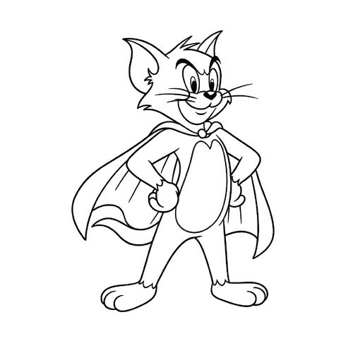 Tranh tô màu mèo Tom cho bé vui học sáng tạo 2025