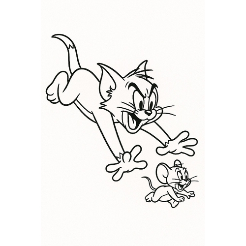 Tranh tô màu mèo Tom cho bé vui học sáng tạo 2025