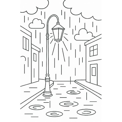 Tranh tô màu mây mưa cho bé sáng tạo 2025