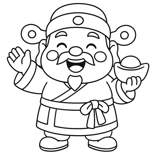 Tô màu Ông Địa múa lân cho bé đẹp nhất 2025