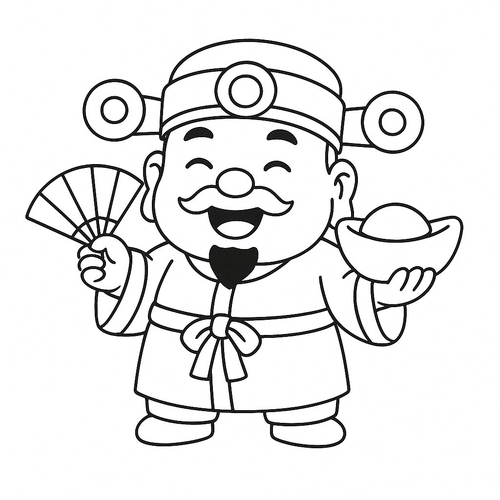 Tô màu Ông Địa múa lân cho bé đẹp nhất 2025