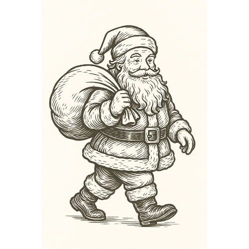 Tranh tô màu ông già Noel cưỡi tuần lộc tô màu cho bé 2025
