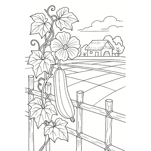 Tranh tô màu hoa mướp cho bé sáng tạo 2025