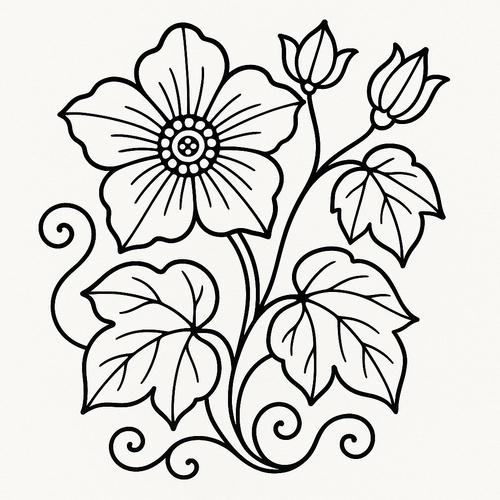 Tranh tô màu hoa mướp cho bé sáng tạo 2025