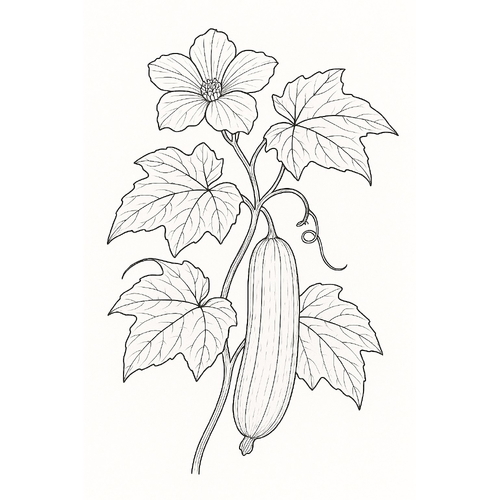 Tranh tô màu hoa mướp cho bé sáng tạo 2025