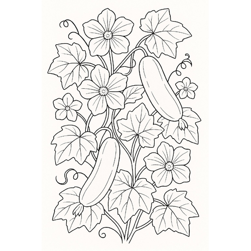 Tranh tô màu hoa mướp cho bé sáng tạo 2025