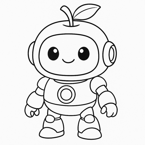Tranh tô màu robo trái cây cho bé sáng tạo 2025
