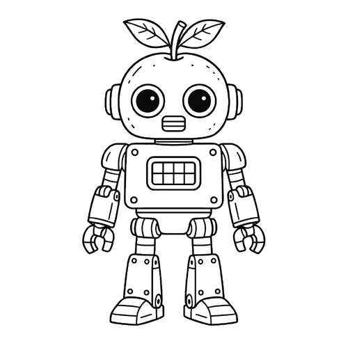 Tranh tô màu robo trái cây cho bé sáng tạo 2025
