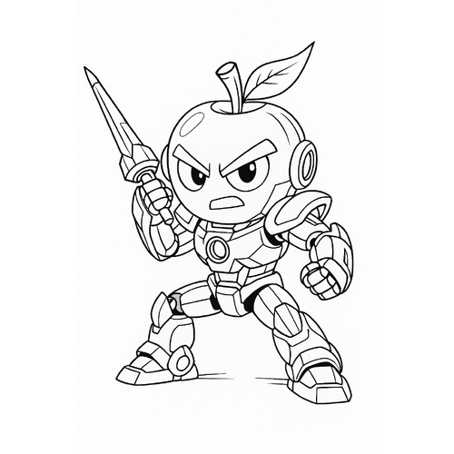 Tranh tô màu robo trái cây cho bé sáng tạo 2025